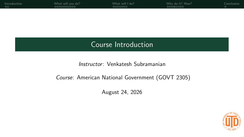First page of 00 intro govt2305